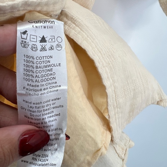 Callahan Creme Kira Tortoise Button Front Skirt & Fiona Button Up Matching Set - Picture 5 of 13